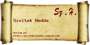 Szvitek Hedda névjegykártya
